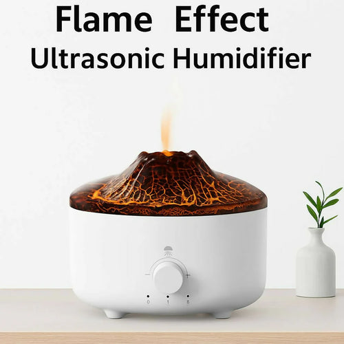 Flame Effect Ultrasonic Humidifier Volcano Aroma Diffuser dd