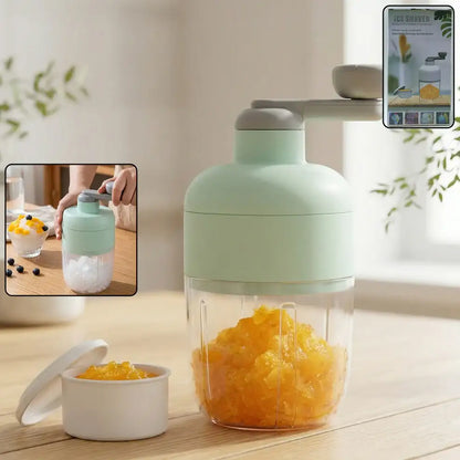 Manual Ice Crusher Shaved Ice Machine with Hand Crank (1 Set) dd