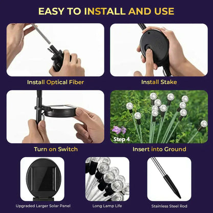 Solar LED Fiber Optic Garden Light - (1 Pc / Mix LED LIght) dd