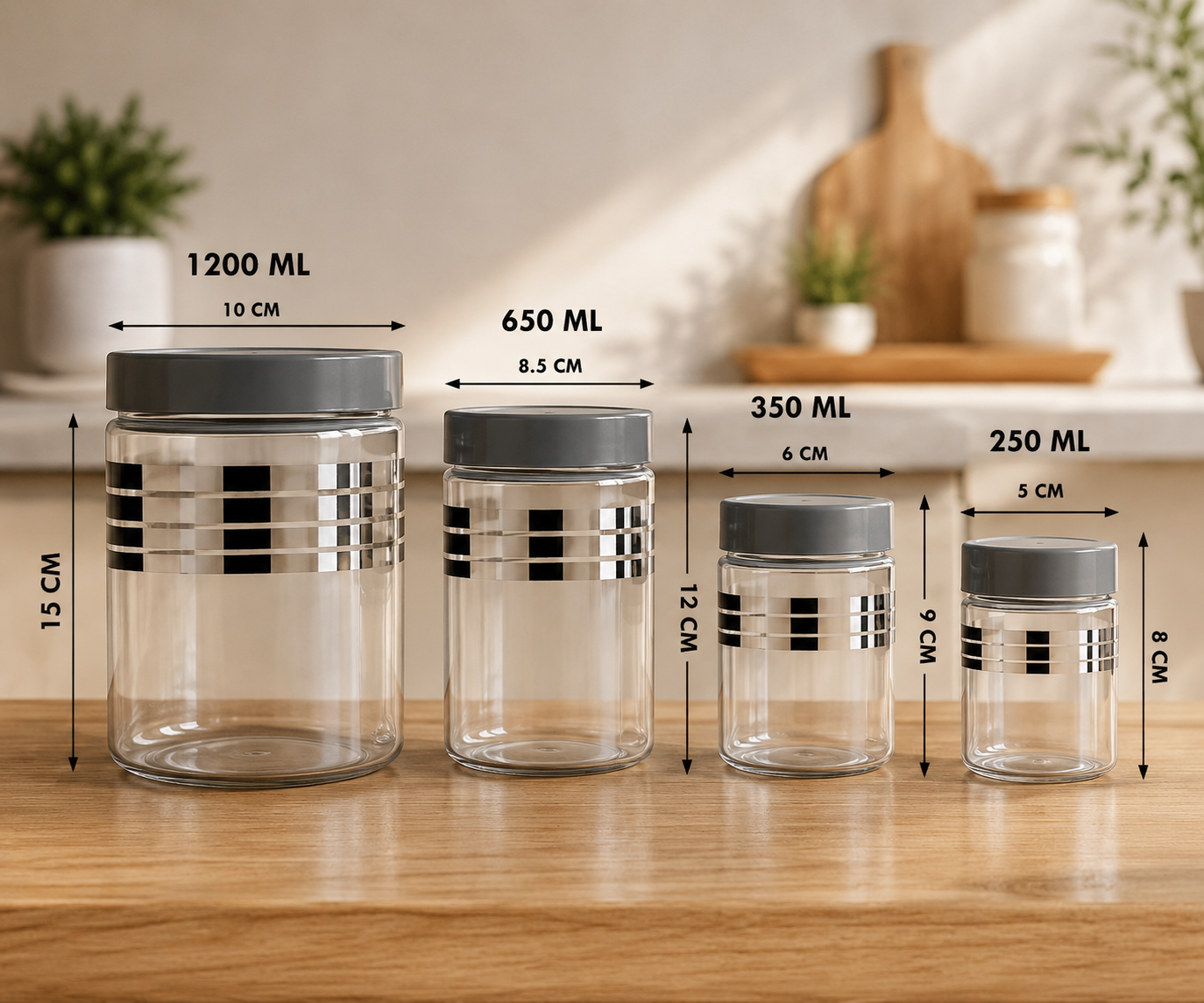 Jogi Plastic Spice Storage Jar Set with Spoon & Flip Lid | Pack of 16 | BPA-Free Kitchen Storage Containers | Airtight Masala, Dry Fruits, Sugar, Tea & Coffee Organizer | Transparent Design