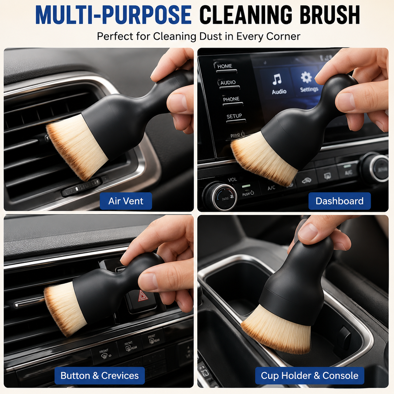Premium Car Interior Cleaning Brush combo