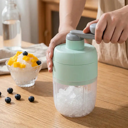 Manual Ice Crusher Shaved Ice Machine with Hand Crank (1 Set) dd