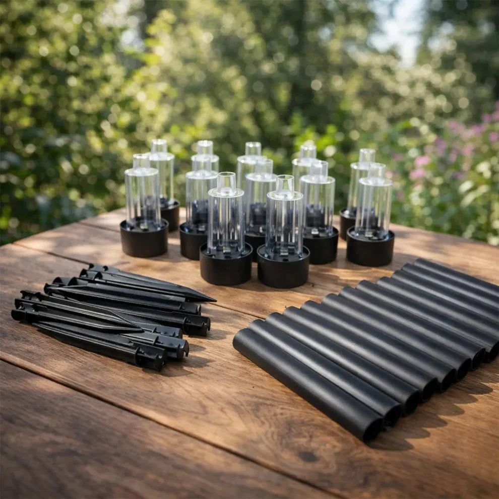 Solar Powered Lawn Pathway Light Set (12 Pcs Set) dd