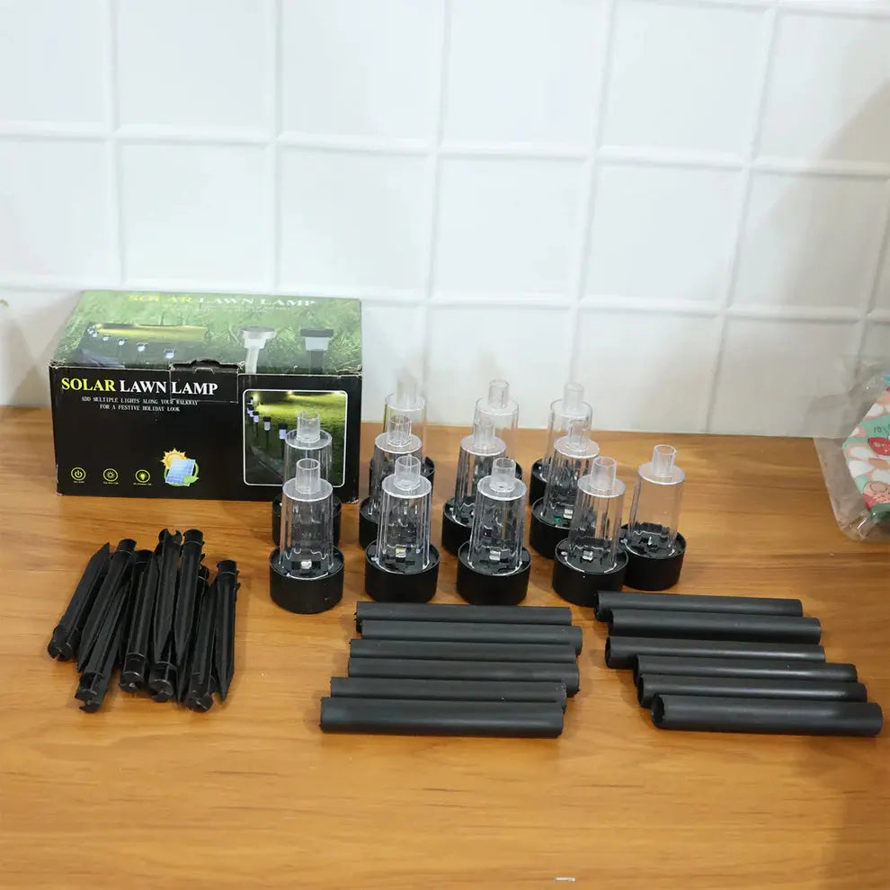 Solar Powered Lawn Pathway Light Set (12 Pcs Set) dd