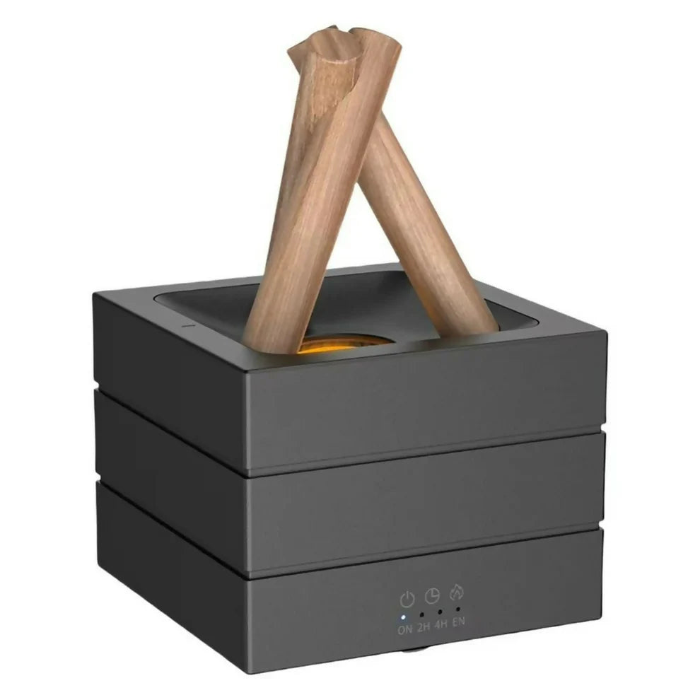Campfire Flame Aroma Diffuser with Simulated Fire Effect & Timer Modes dd