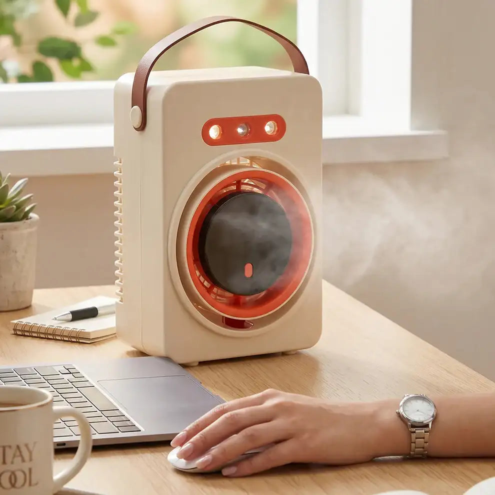 Portable Humidifying Air Cooling Fan With Display (1 Pc) dd