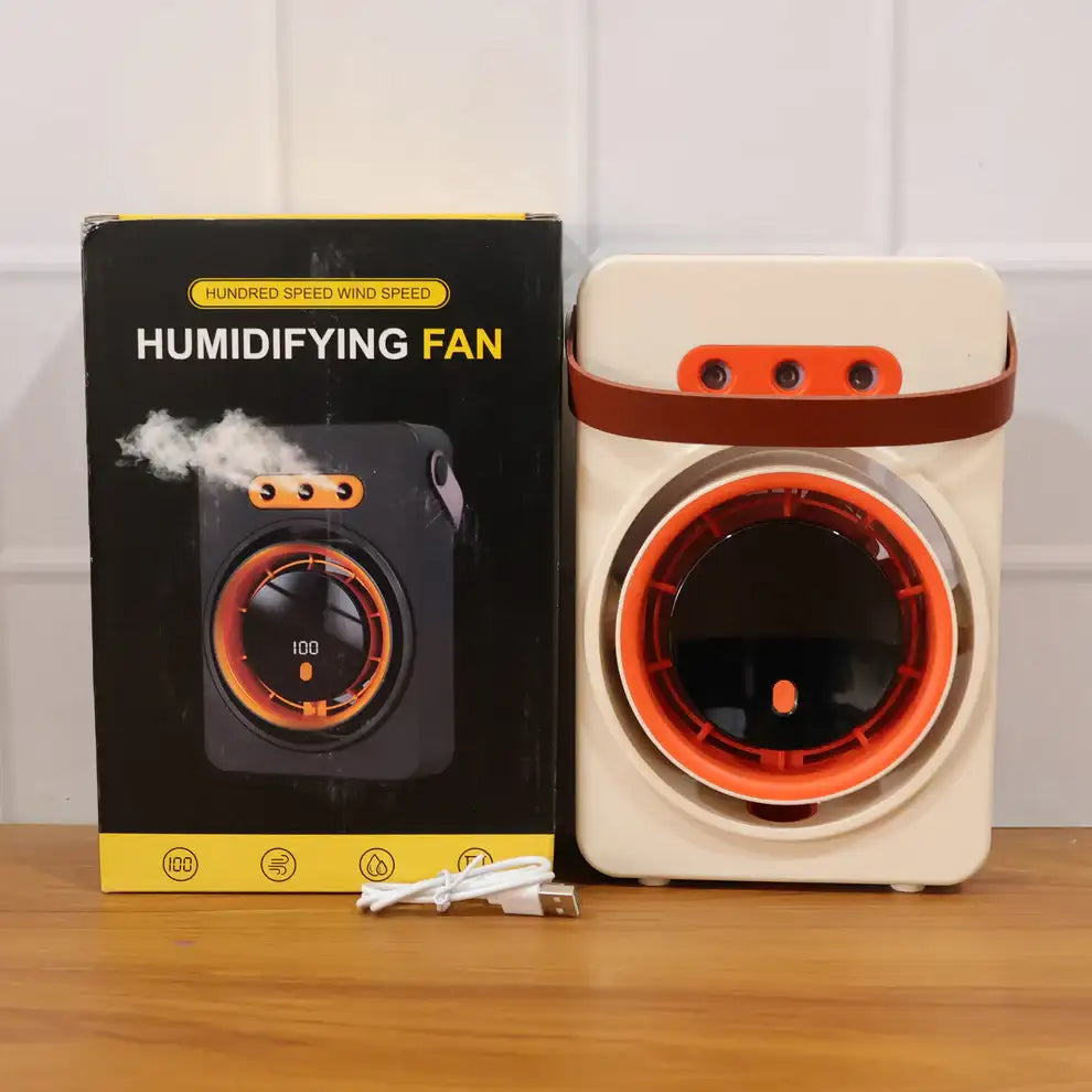 Portable Humidifying Air Cooling Fan With Display (1 Pc) dd