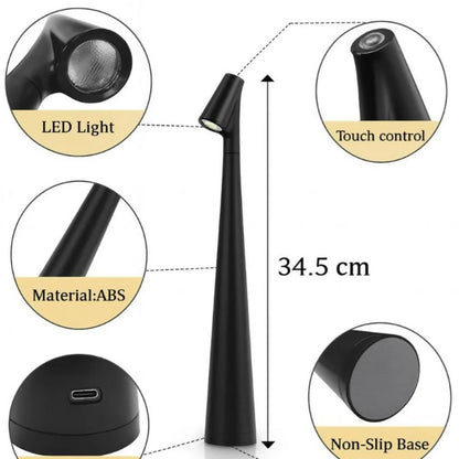 Modern LED Desk Lamp Touch Control USB Rechargeable Study Light - White dd
