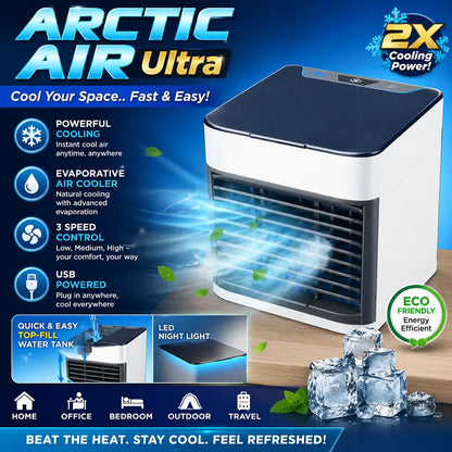 Mini Portable Air Cooler with LED Light & Water Fill dd