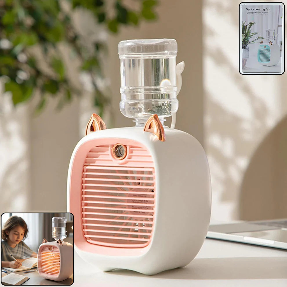 Portable Mini Air Cooler Fan with Spray Mist Function (1 Pc) FeelVerse