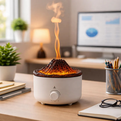 Flame Effect Ultrasonic Humidifier Volcano Aroma Diffuser dd